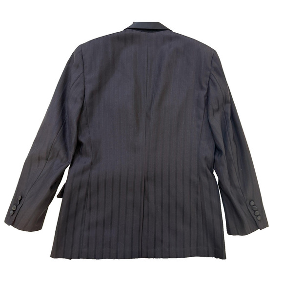 Neiman Marcus Tuxedo Blazer Mens 40 Pinstripe Satin Lapel Single Button Formal - Picture 10 of 10